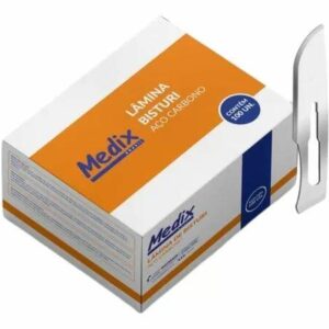 LAMINA DE BISTURI N22 C/100 UN CARBONO MEDIX