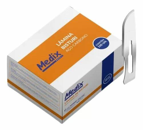 LAMINA DE BISTURI N22 C/100 UN CARBONO MEDIX
