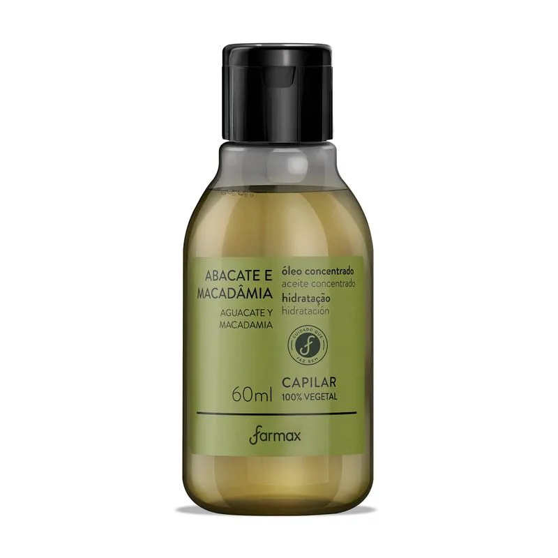 OLEO ABACATE + MACADAMIA BEVEG 60ML FARMAX