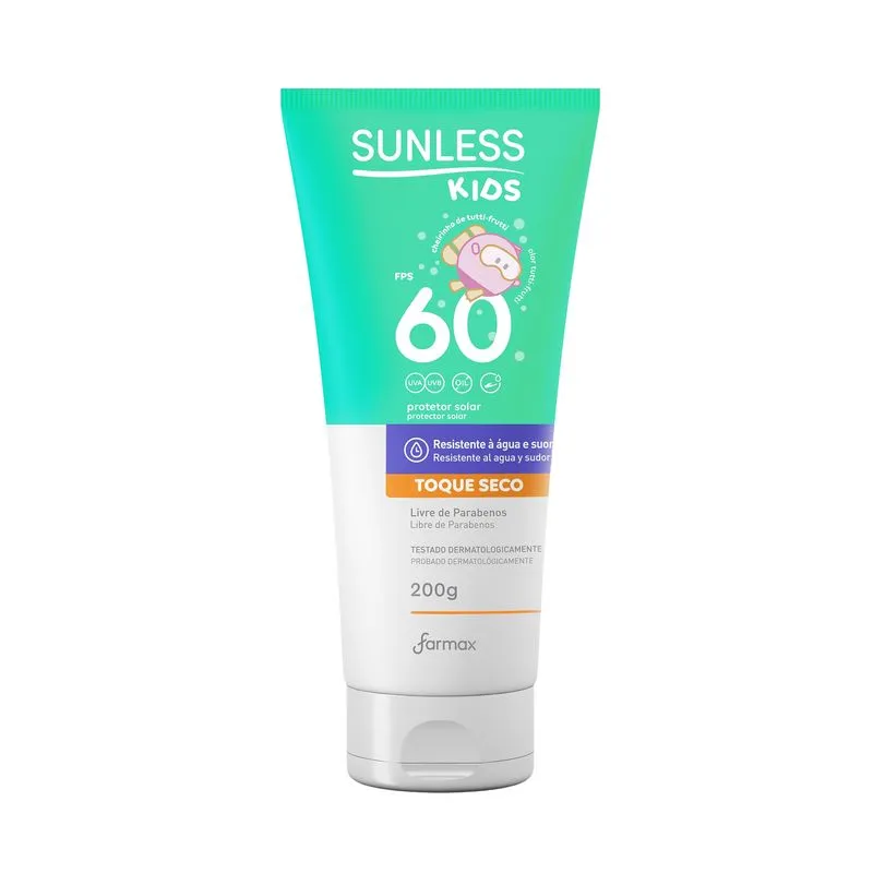 PROTETOR SOLAR KIDS FPS 60 TOQUE SECO SUNLESS 200G FARMAX