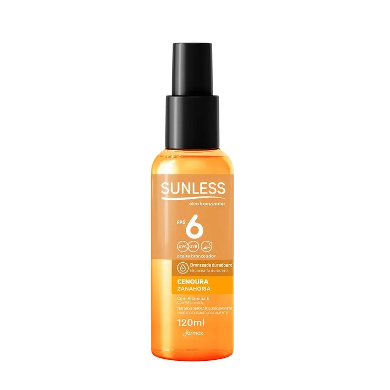 OLEO BRONZEADOR CENOURA FPS 6 SUNLESS 120ML FARMAX