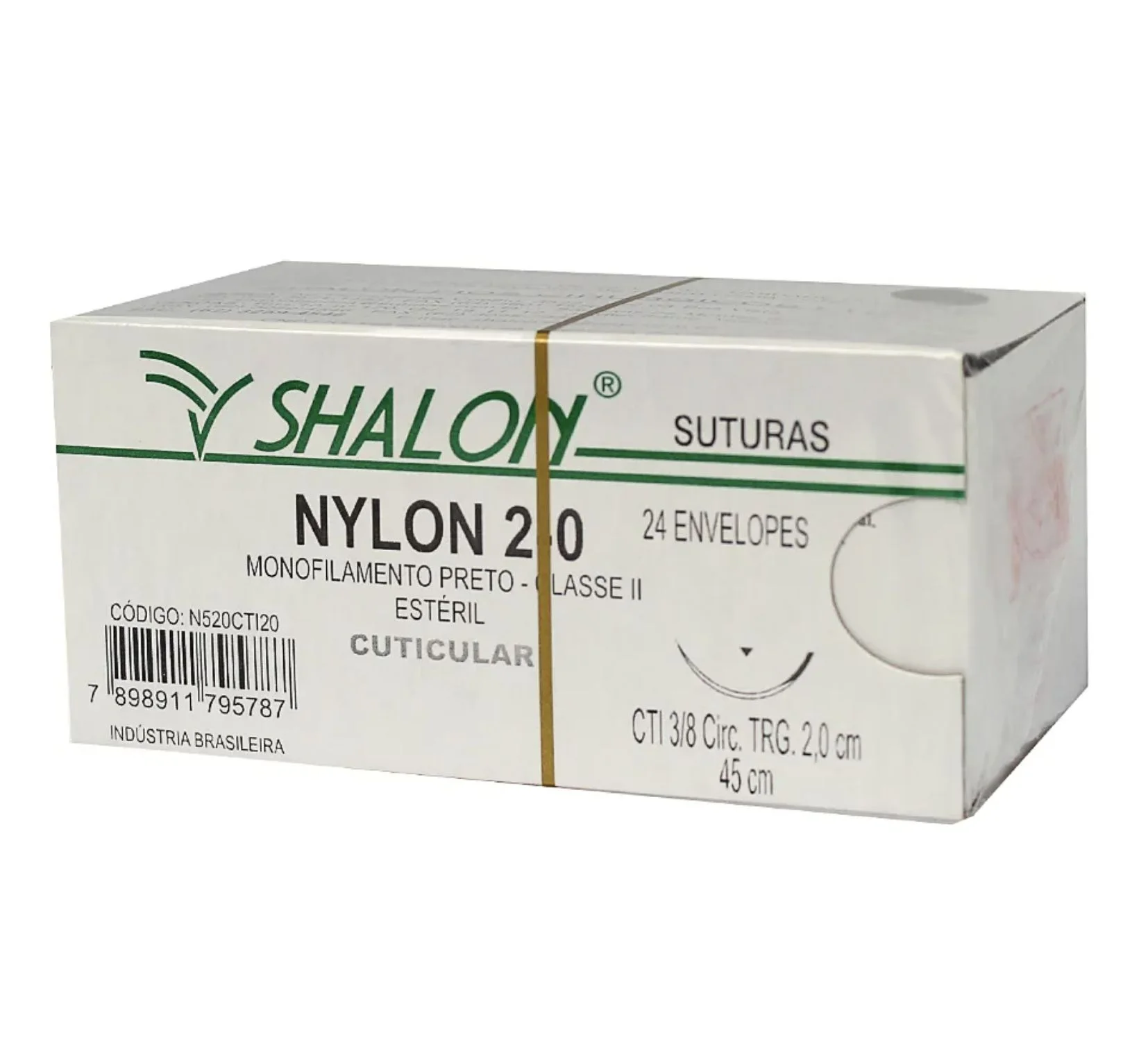 NYLON MON.PRETO 2-0 C/AG.2 CTI (CX 24 ENV) SHALON