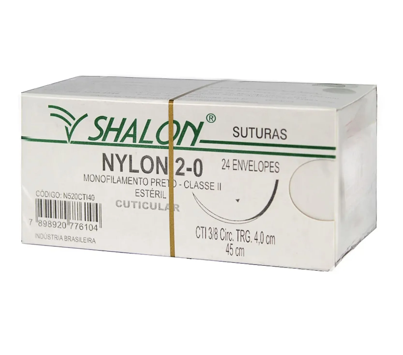 NYLON MON.PRETO 2-0 C/AG.3,5CTI (CX 24 ENV) SHALON