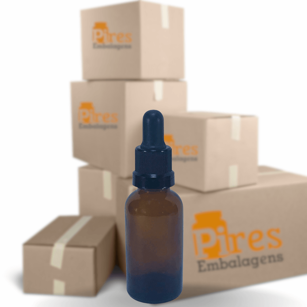 FRASCO VIDRO 30ML AMBAR C/ 100 UNI PIRES EMBALAGENS