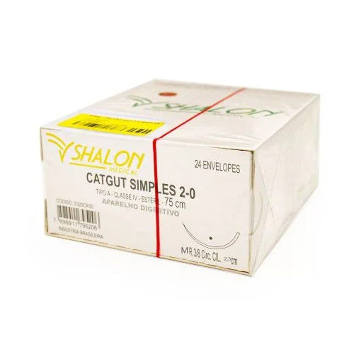 CATGUT SIMPLES 2-0 C/AG.2,5MR (CX 24 ENV) SHALON
