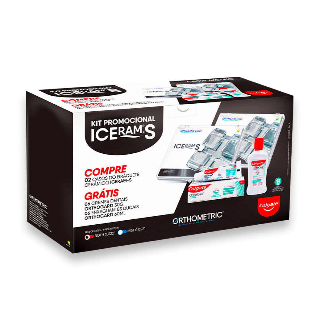KIT PROM. ICE CLEAR ROTH 0,022 - 2 CASOS + COLGATE ORTHOMETRIC
