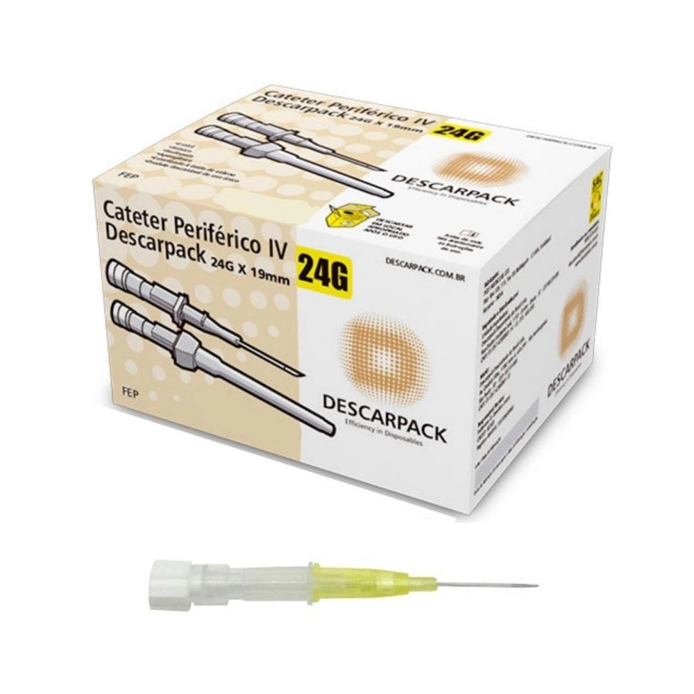 CATETER PERIFERICO I.V. 24G CX C/ 100UN DESCARPACK