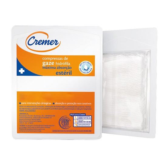 COMPRESSA 13 FIOS ESTERIL 7,5X7,5CM CREMER