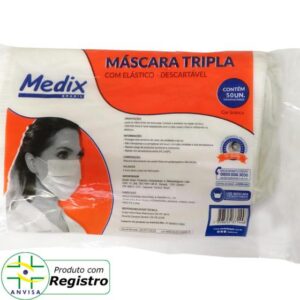 MASCARA TRIPLA C/ELAST 50UN SAQUINHOS MEDIX