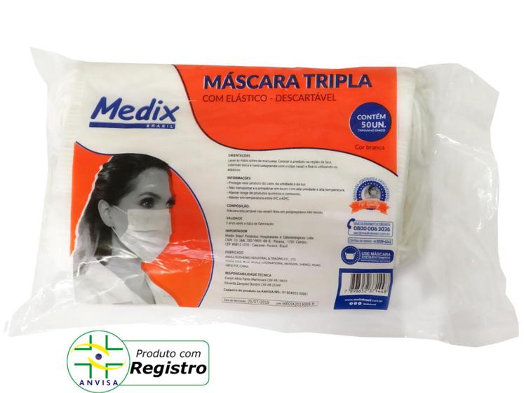 MASCARA TRIPLA C/ELAST 50UN SAQUINHOS MEDIX