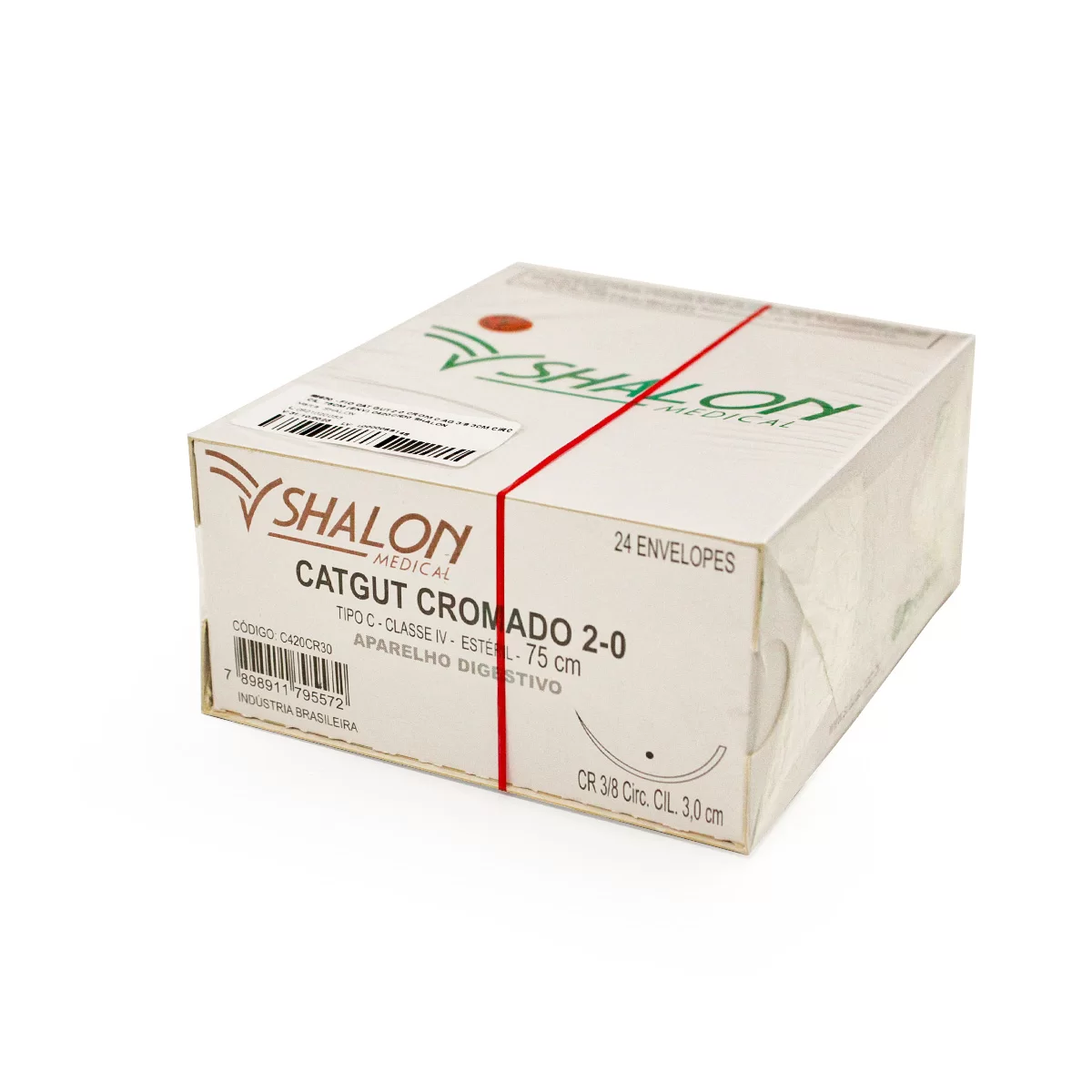 CATGUT CROMADO 2-0 C/AG.4 MR (CX 24 ENV) SHALON