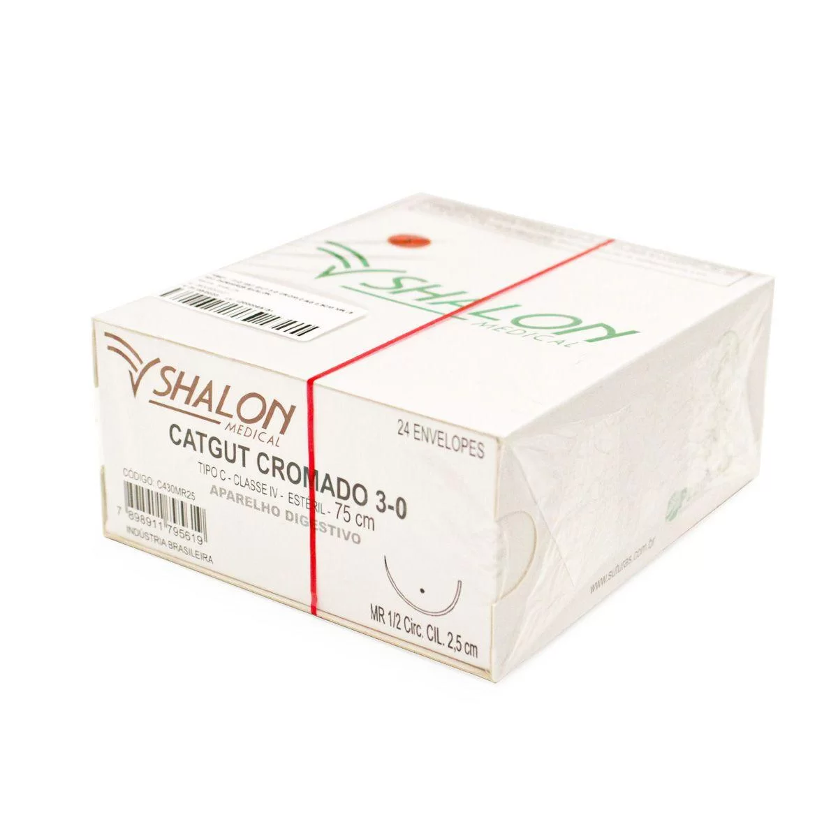 CATGUT CROMADO 3-0 C/AG.4 MR (CX 24 ENV) SHALON