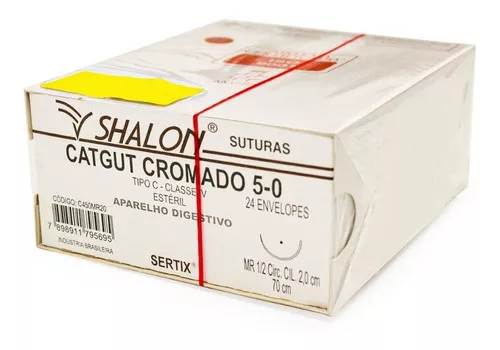 CATGUT CROMADO 0 C/AG.5,0 MR (CX 24 ENV) SHALON