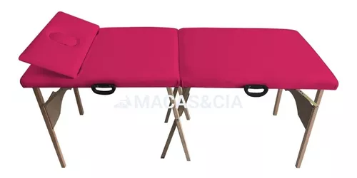 MACA MADEIRA PORTATIL COM CABECEIRA 200KG 65CM LARGURA 10 CORES COR:PINK BEST PRO