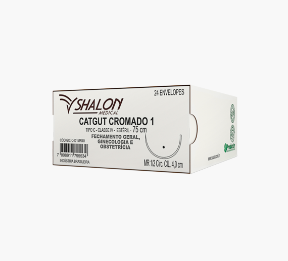 CATGUT CROMADO 1 C/AG.5,0 MR (CX 24 ENV) SHALON