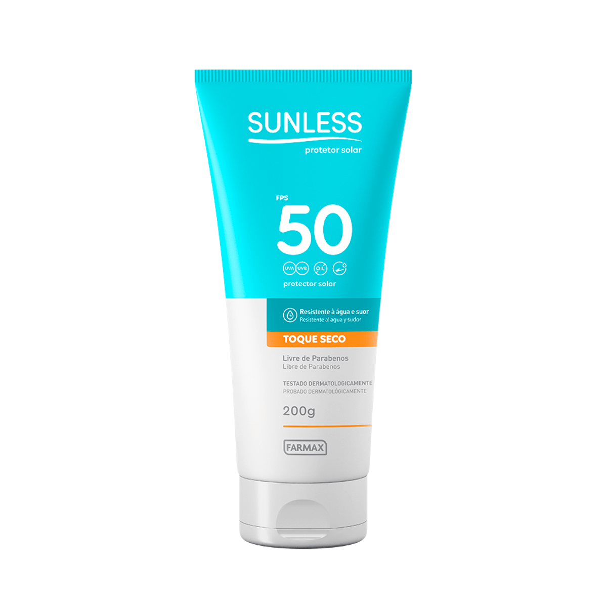 PROTETOR SOLAR FPS 50 TOQUE SECO SUNLESS 200G FARMAX