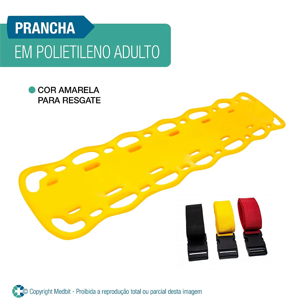 PRANCHA DE POLIETILENO C/ JOGO DE CINTOS RESGATE