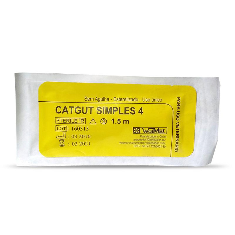 CATGUT SIMPLES 4-0 C/AG.1,5 CR (CX 24 ENV) SHALON