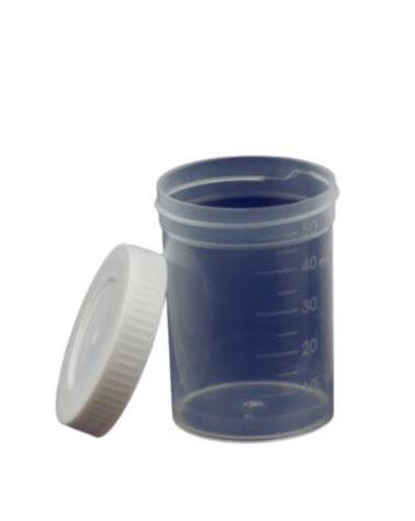 COLETOR SEM PA NAO ESTERIL A GRANEL 50ML TRANSLUCIDO TAMPA BRANCA CX/1000 CRAL