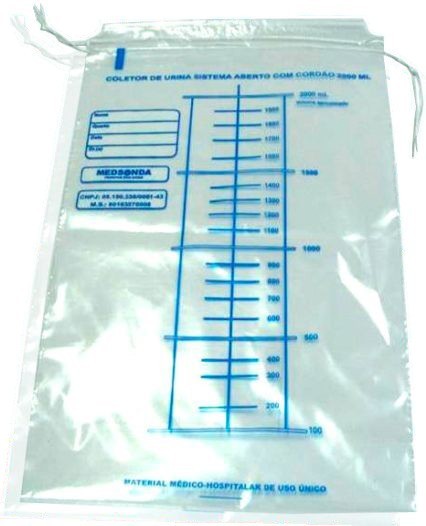 COLETOR URINA SISTEMA ABERTO CORDAO 2000ML NAO ESTERIL MEDSONDA