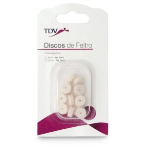DISCOS DE FELTRO 8MM - 12 UNIDADES (PT) TDV