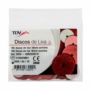 DISCOS DE LIXA X-FINA 16MM - 100 UNIDADES (PT/ES) TDV