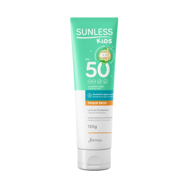 PROTETOR SOLAR KIDS FPS 50 TOQUE SECO SUNLESS 120G FARMAX