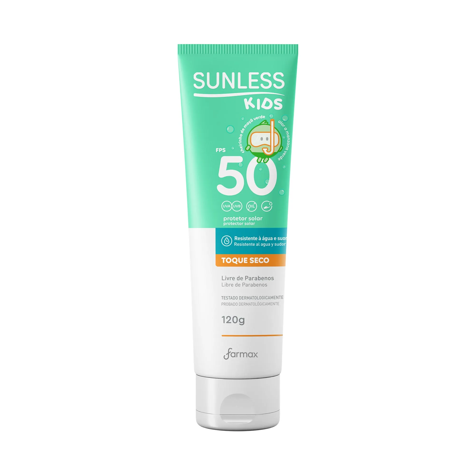 PROTETOR SOLAR KIDS FPS 50 TOQUE SECO SUNLESS 120G FARMAX
