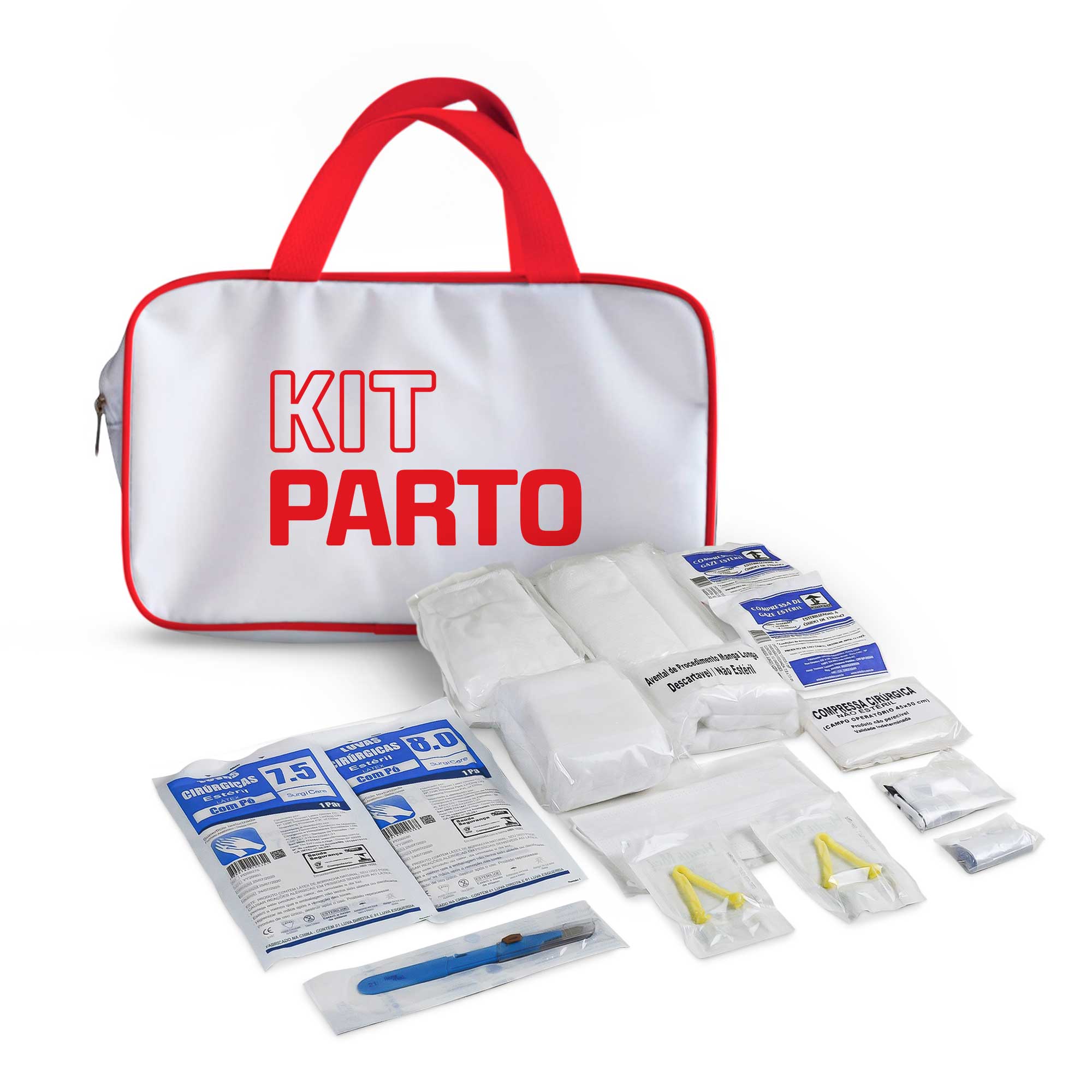 KIT PARTO PARA EMERGENCIA COM ESTOJO