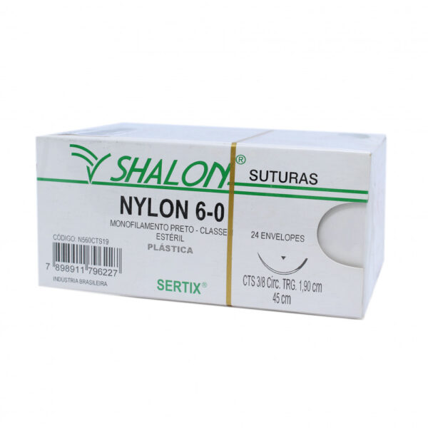 NYLON MON.PRETO 2-0 C/AG.3 MT (CX 24 ENV) SHALON