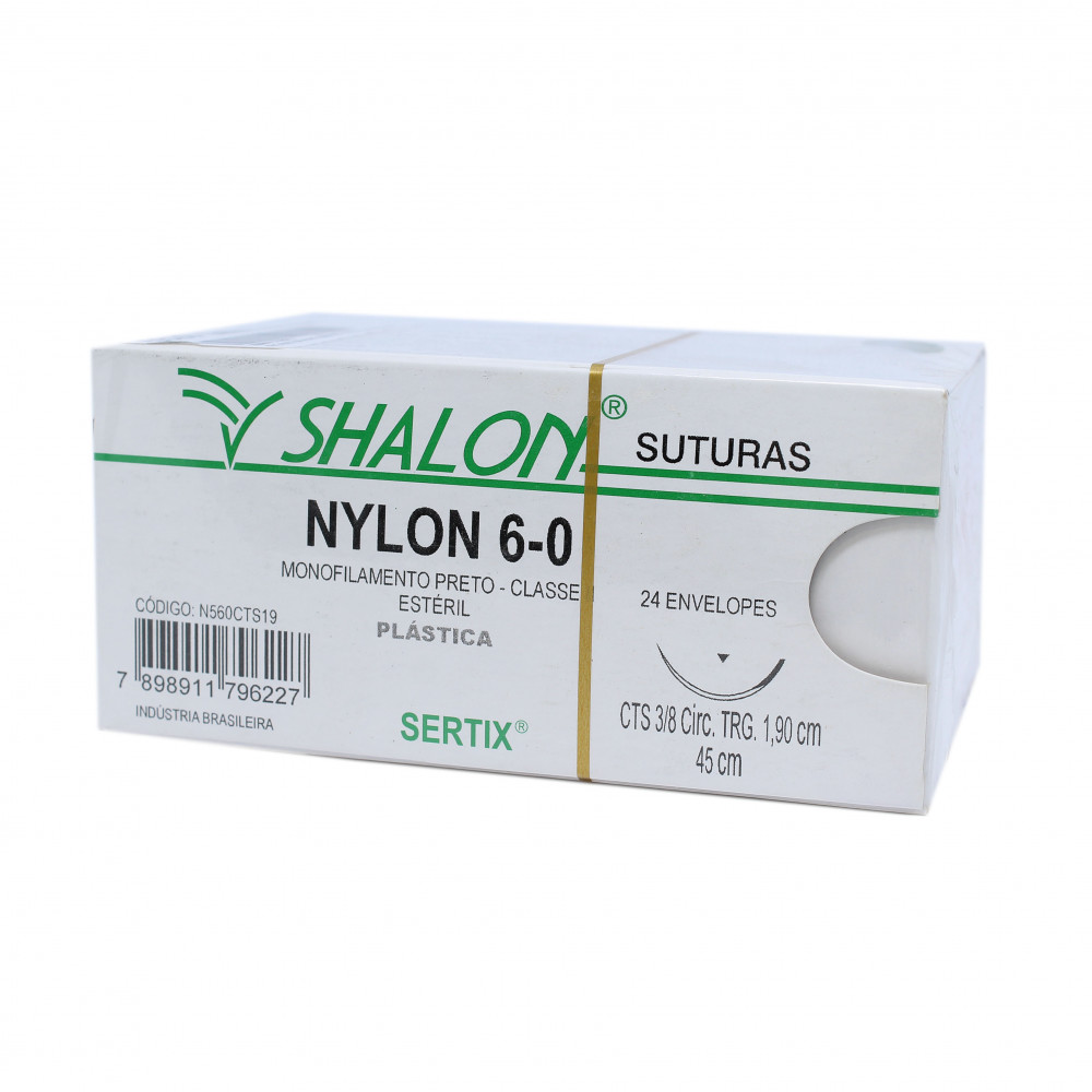NYLON MON.PRETO 2-0 C/AG.3 MT (CX 24 ENV) SHALON