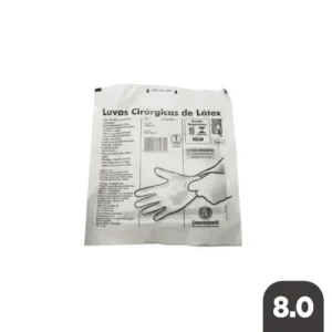 LUVA CIRURGICA 8.0 COM PO PLAST DPK CX500PR DESCARPACK
