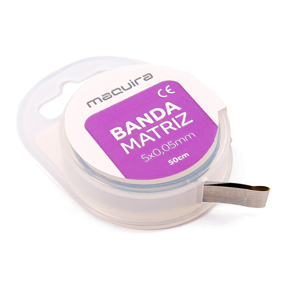 BANDA MATRIZ DE INOX 0,05X5MM 50CM MAQUIRA