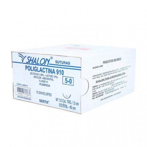 POLIGLACTINA 5-0 C/AG 1,5MR (CX 36 ENV) SHALON