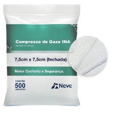 COMPRESSA DE GAZE 7,5X7,5CM PC C/500 09F (ONIX) CX C/50PC TEXTILSAN