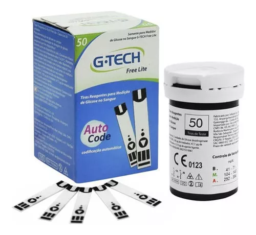 TIRAS DE TESTE GTECH FREE LITE CAIXA COM 50 UNIDADES ACCUMED