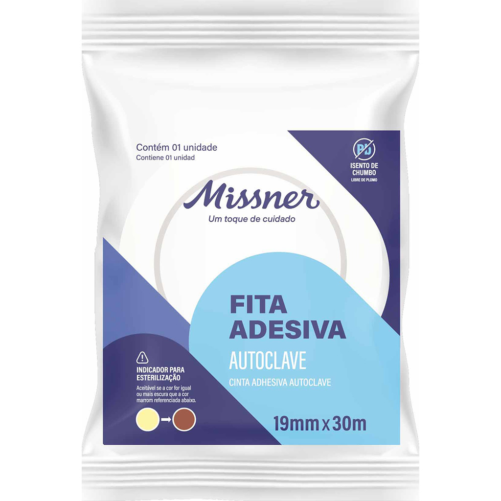 FITA ADESIVA AUTOCLAVE MISSNER 19MM X 30M / CX C/48UN MISSNER