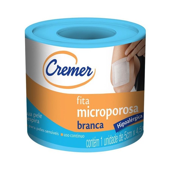 FITA MICROPOROSA BRANCO 5,0CMX4,5M CREMER
