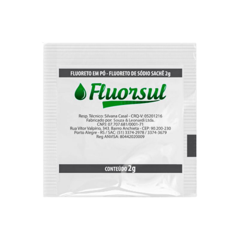 FLUORETO DE SODIO 2G SACHE CX C/ 500UNI IODONTOSUL