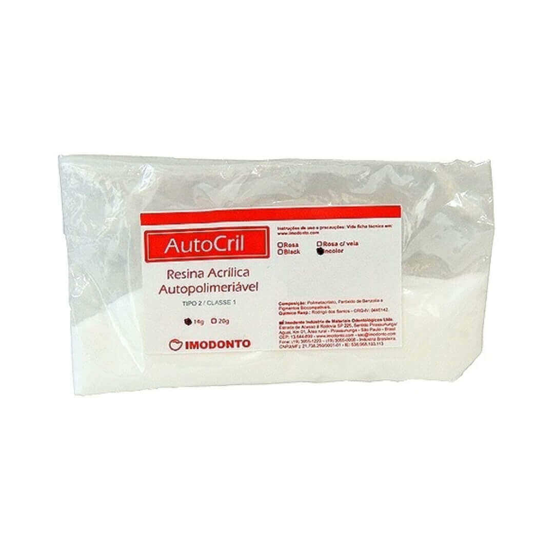 RESINA AUTOCRIL INCOLOR - DOSE DE 20G COM 50 UNID IMODONTO