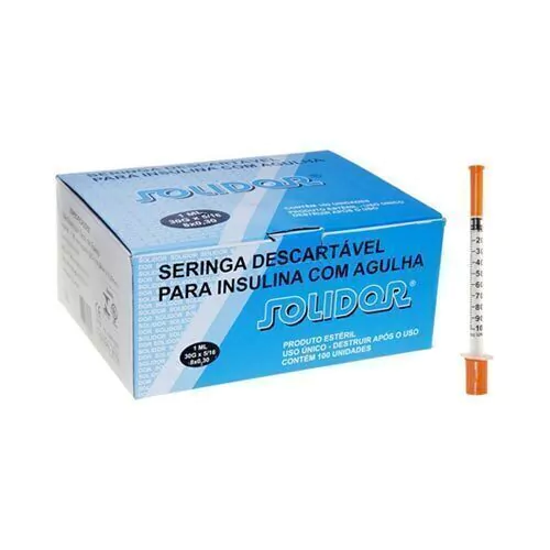 SERINGA INS 1ML 8X0,30 C/100 SOLIDOR SOLIDOR