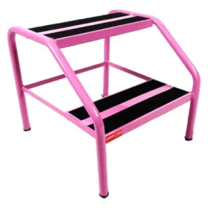 ESCADA ESCADINHA 2 DEGRAUS PARA MACA E ESTETICA COR ROSA BEST PRO