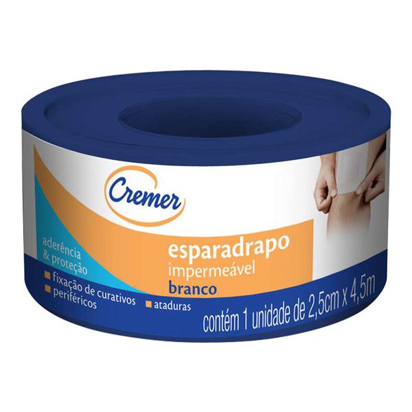 ESPARADRAPO IMP BRANCO 2,5CM X 4,5M CREMER